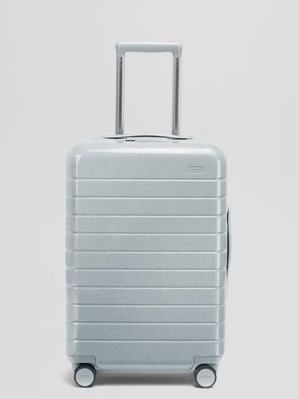 Away Bigger Carry-On Sparkle Gray Glitter Hardside Luggage in Silver